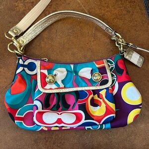 Coach bag. Vibrant multicolor.